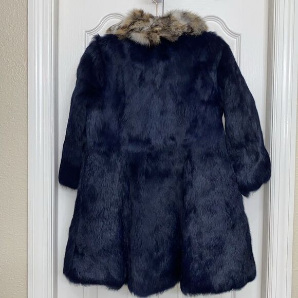 Adrienne Landau Real Rabbit Fur Coat for Kids Size 4/5 - Picture 4 of 7